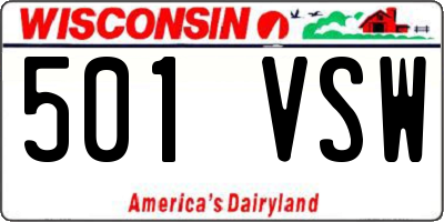 WI license plate 501VSW