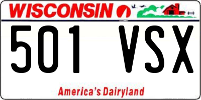 WI license plate 501VSX