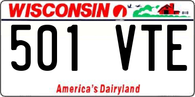 WI license plate 501VTE