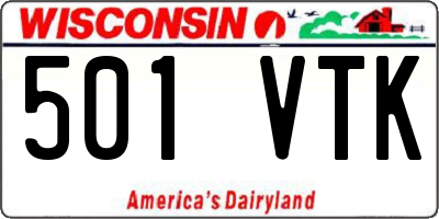 WI license plate 501VTK