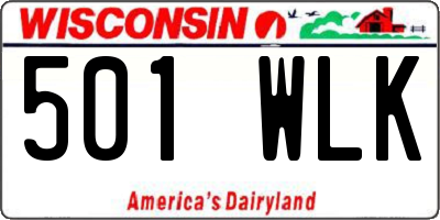 WI license plate 501WLK