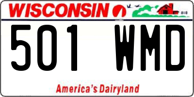 WI license plate 501WMD