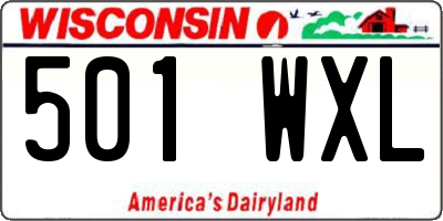 WI license plate 501WXL