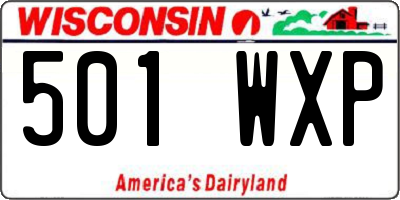 WI license plate 501WXP