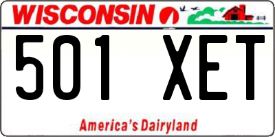 WI license plate 501XET