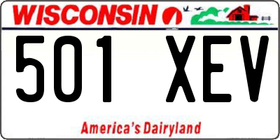 WI license plate 501XEV