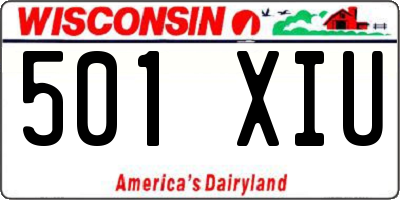 WI license plate 501XIU