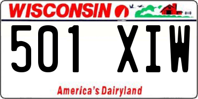 WI license plate 501XIW