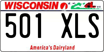 WI license plate 501XLS