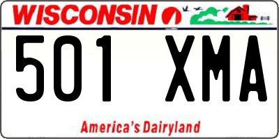 WI license plate 501XMA