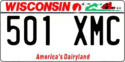 WI license plate 501XMC