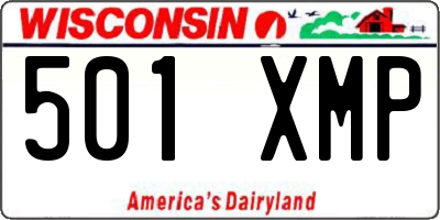 WI license plate 501XMP