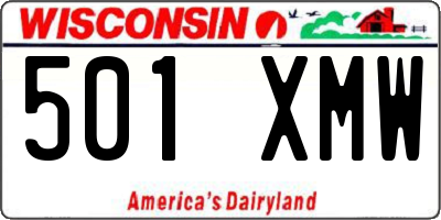 WI license plate 501XMW