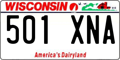WI license plate 501XNA