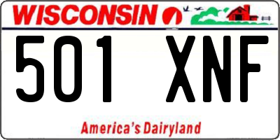 WI license plate 501XNF
