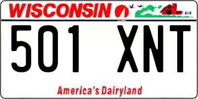 WI license plate 501XNT
