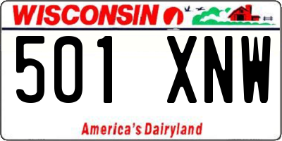 WI license plate 501XNW
