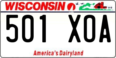 WI license plate 501XOA