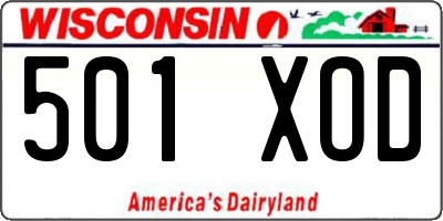 WI license plate 501XOD