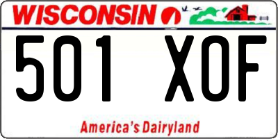 WI license plate 501XOF