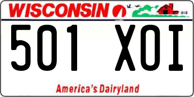 WI license plate 501XOI