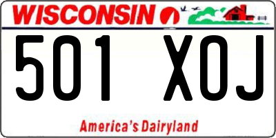 WI license plate 501XOJ