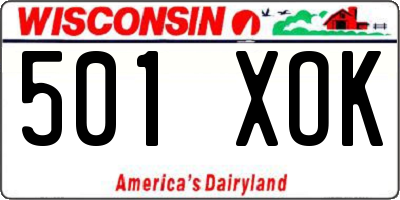 WI license plate 501XOK