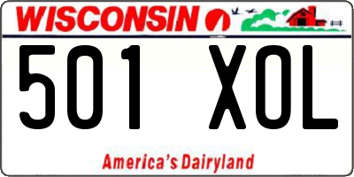 WI license plate 501XOL