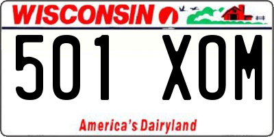 WI license plate 501XOM