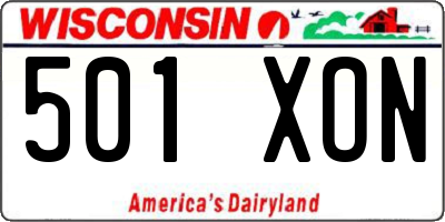 WI license plate 501XON