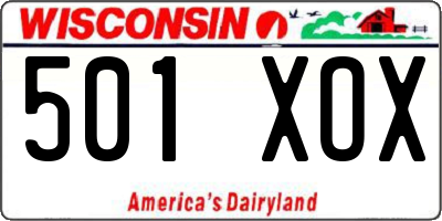WI license plate 501XOX