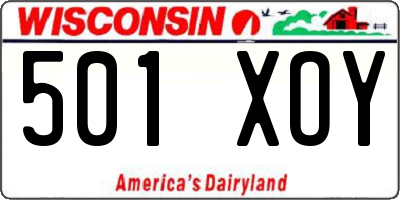 WI license plate 501XOY