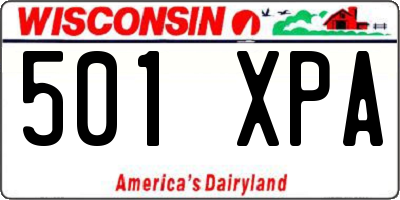 WI license plate 501XPA