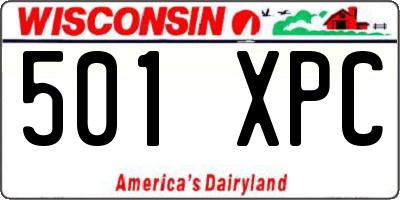WI license plate 501XPC