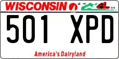 WI license plate 501XPD