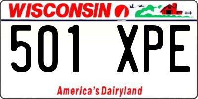 WI license plate 501XPE