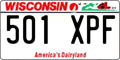 WI license plate 501XPF