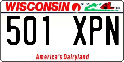 WI license plate 501XPN