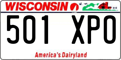 WI license plate 501XPO