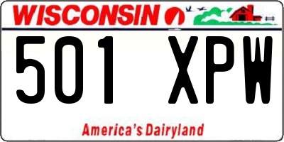 WI license plate 501XPW