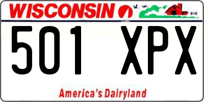 WI license plate 501XPX
