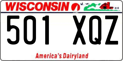 WI license plate 501XQZ
