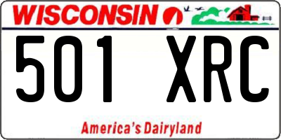WI license plate 501XRC