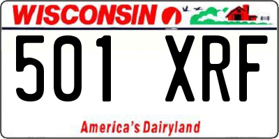 WI license plate 501XRF