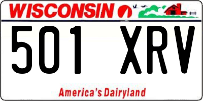 WI license plate 501XRV