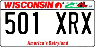 WI license plate 501XRX