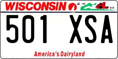 WI license plate 501XSA