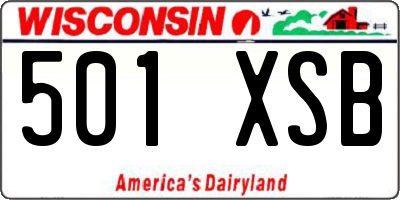 WI license plate 501XSB