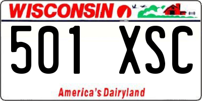 WI license plate 501XSC