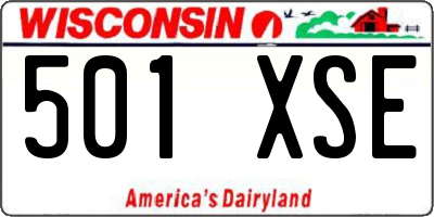 WI license plate 501XSE